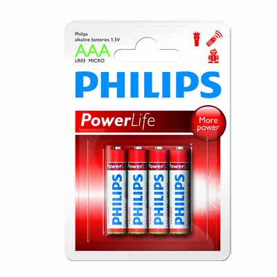 Philips Pila Alcalina Lr03 Aaa Pack-4